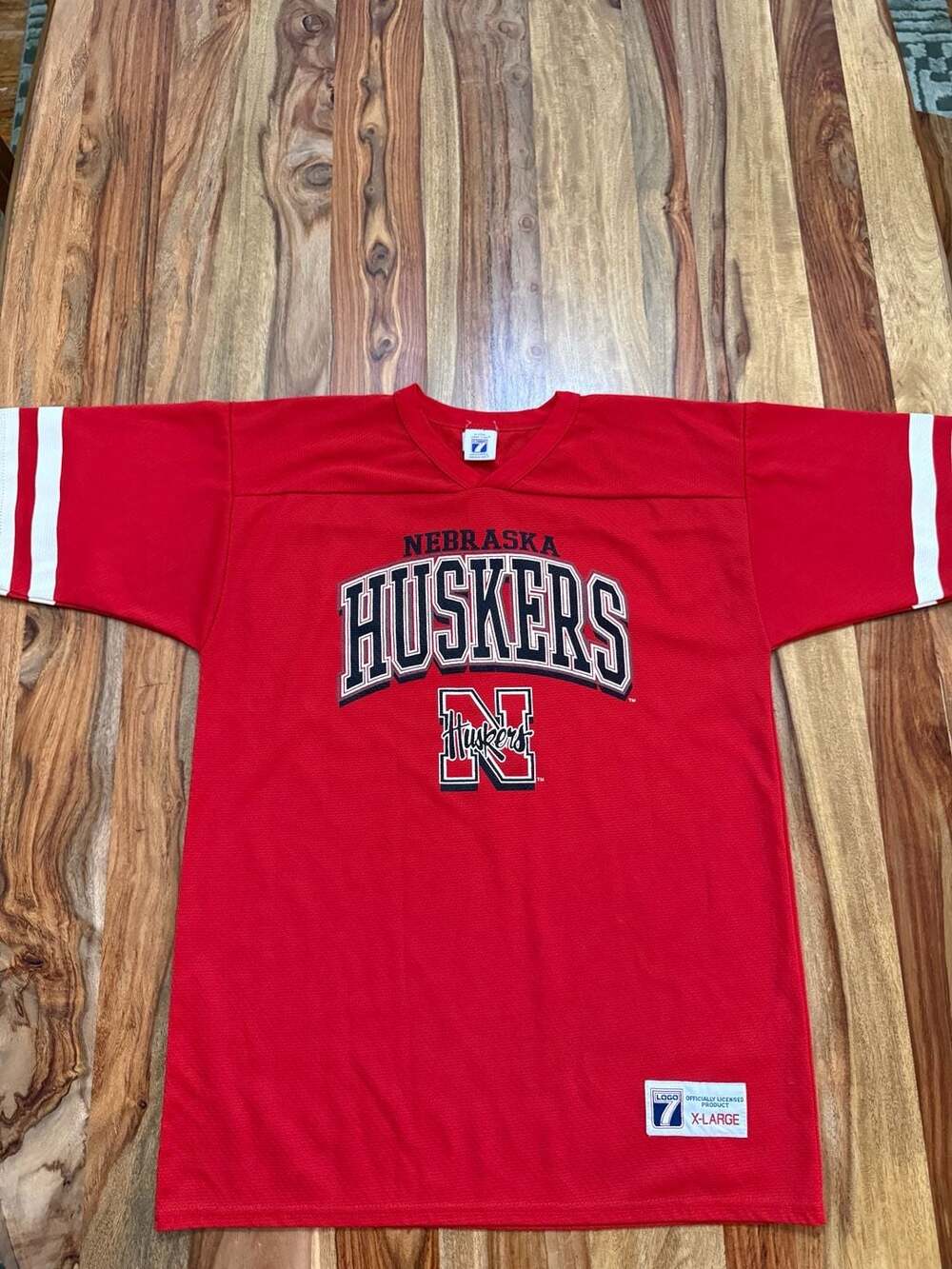 Vintage 90’s Logo 7 Nebraska Huskers Jersey Size X-Large Red